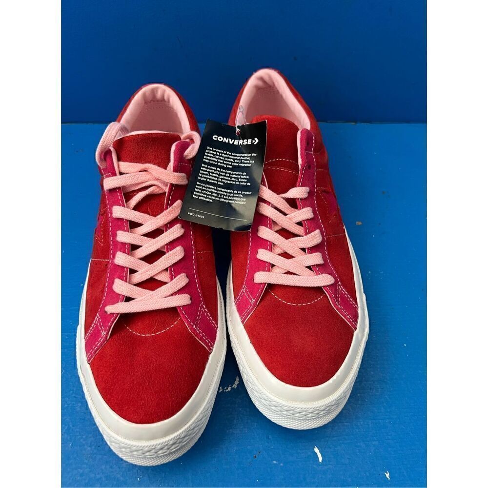 Converse Chuck One Star Ox Enamel Red Pink Pop Suede Women’s 12 and Men 10 US